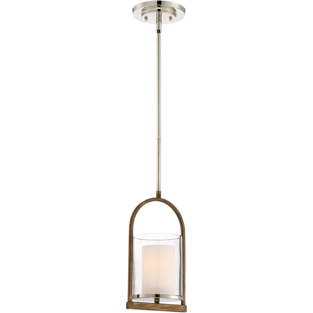 Lark 1 Light 7.25 inch Polished Nickel/Whiskey Barrel Pendant Ceiling Light