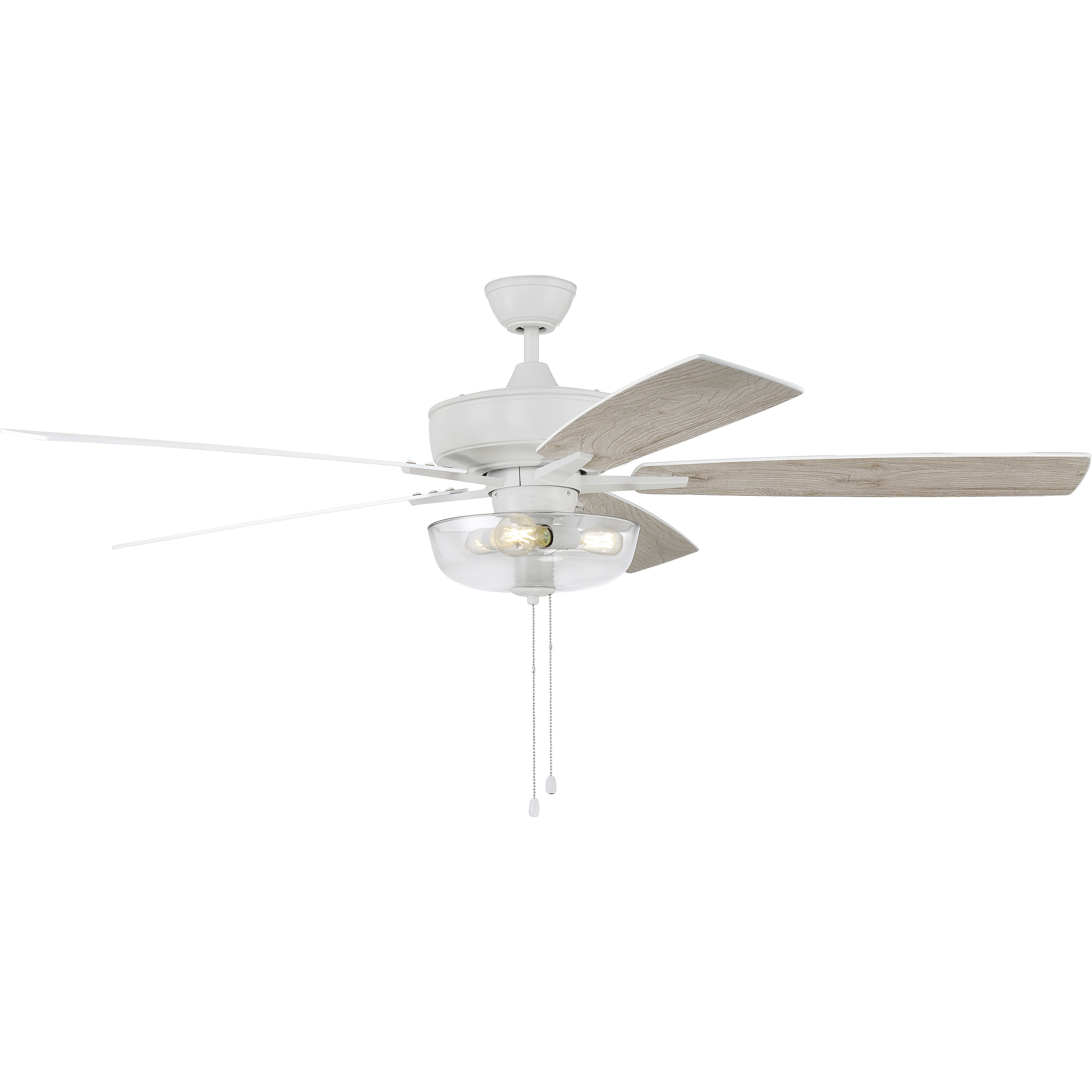 Super Pro 101 60 inch White with White/Washed Oak Blades Contractor Ceiling Fan