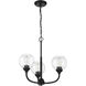 Glenda 3 Light 20 inch Flat Black Chandelier Ceiling Light
