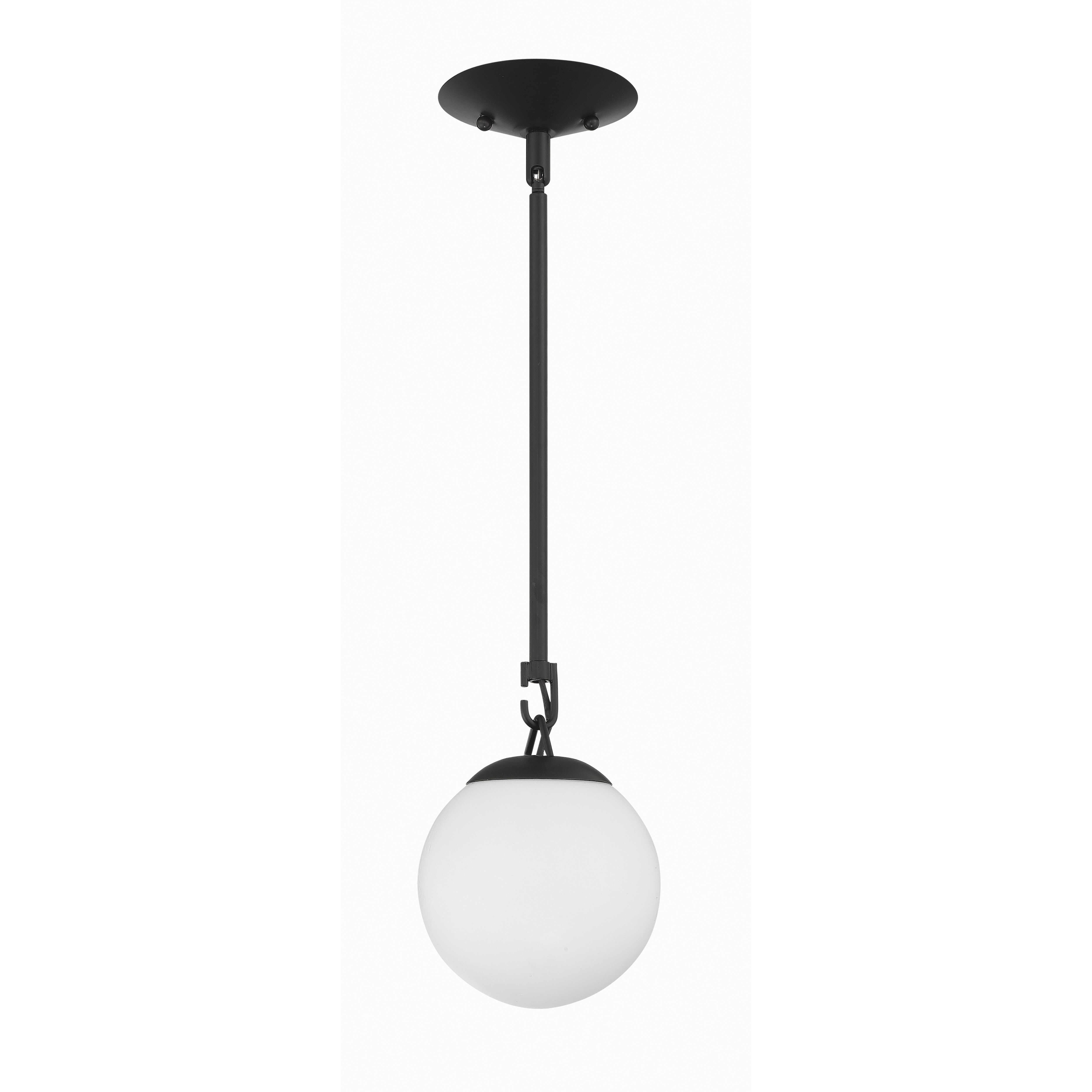Orion 1 Light 6 inch Flat Black Mini Pendant Ceiling Light