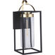 Neo 1 Light 28 inch Midnight / Satin Brass Outdoor Wall Lantern