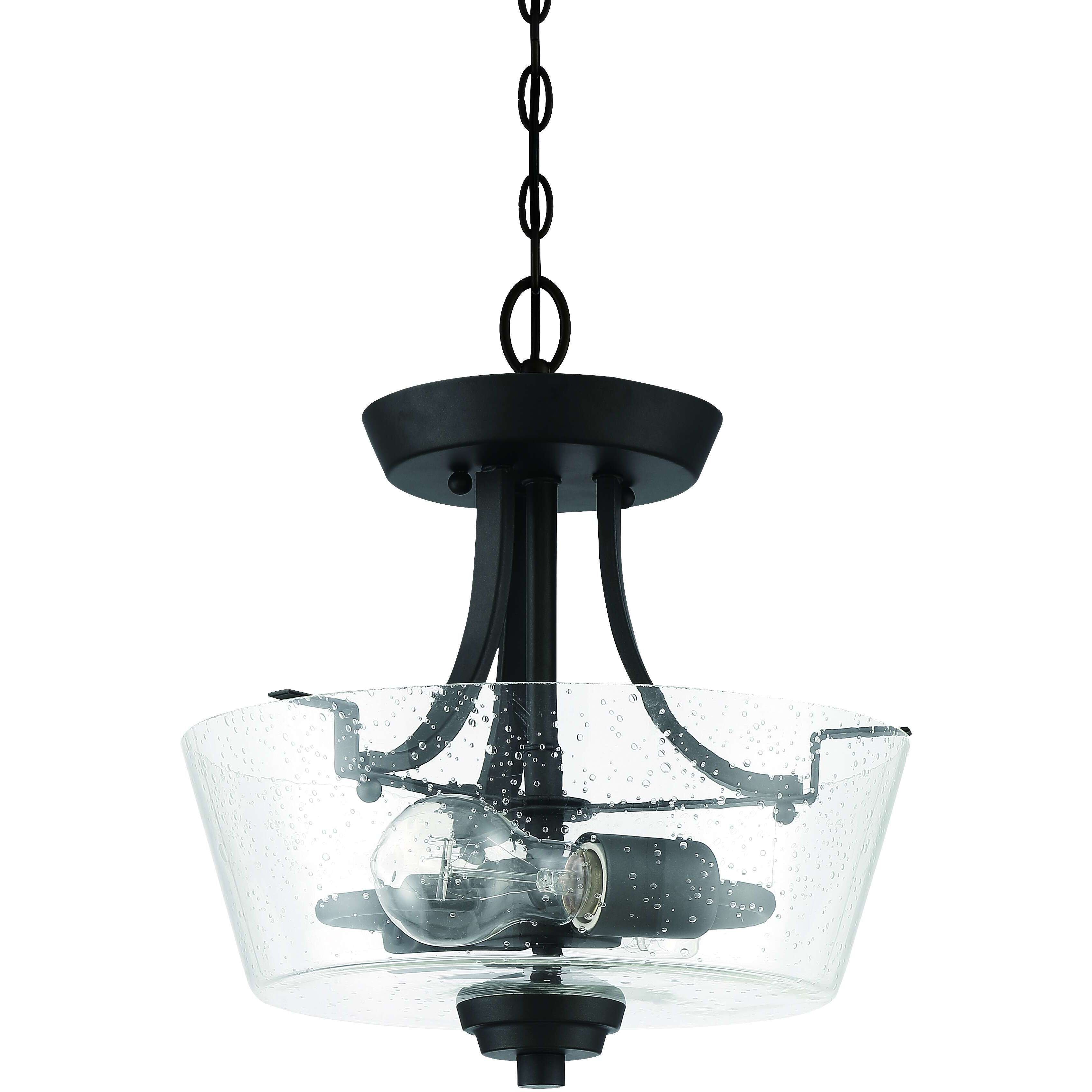 Neighborhood Grace 2 Light 13 inch Espresso Convertible Semi Flush Ceiling Light in Clear Seeded, Neighborhood Collection