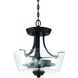 Neighborhood Grace 2 Light 13 inch Espresso Convertible Semi Flush Ceiling Light in Clear Seeded, Neighborhood Collection