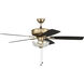 Pro Plus 101 52 inch Satin Brass with Black Walnut/Flat Black Blades Contractor Ceiling Fan