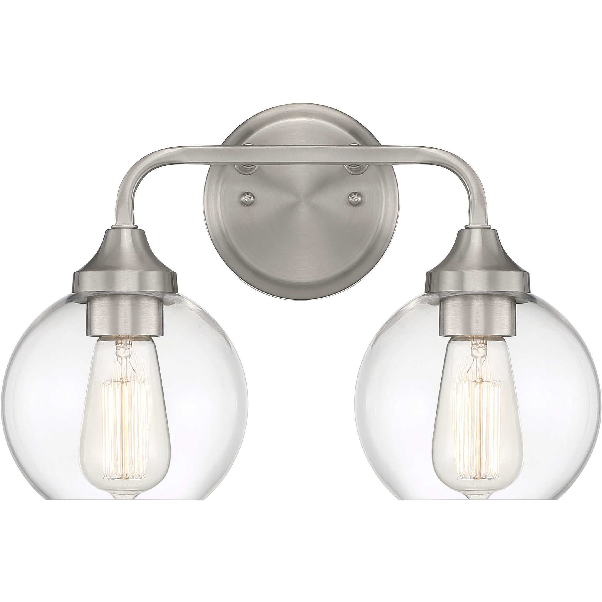 Glenda 2 Light 15 inch Brushed Polished Nickel Vanity Light Wall Light