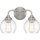 Glenda 2 Light 15 inch Brushed Polished Nickel Vanity Light Wall Light
