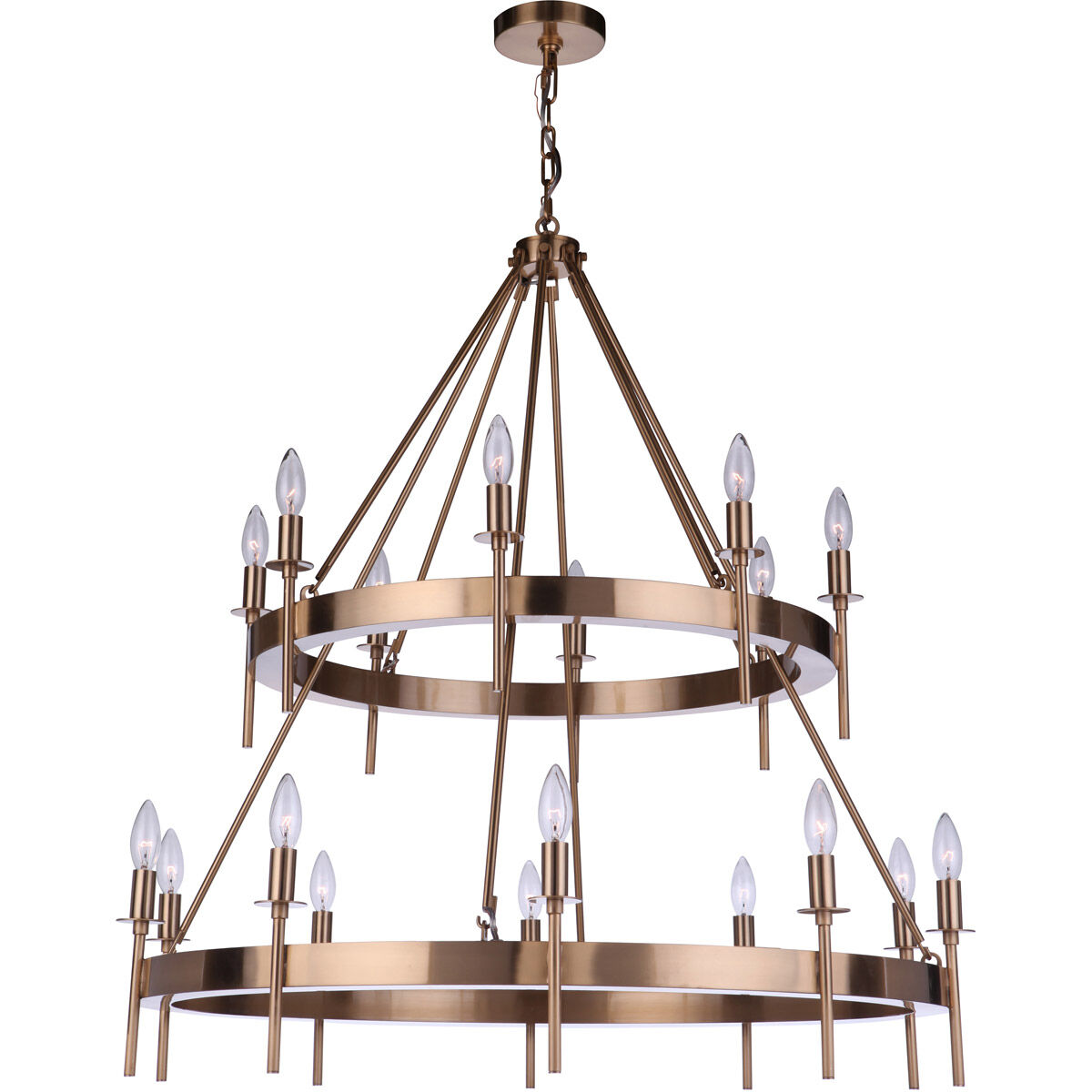 Larrson 18 Light 36 inch Satin Brass Chandelier Ceiling Light