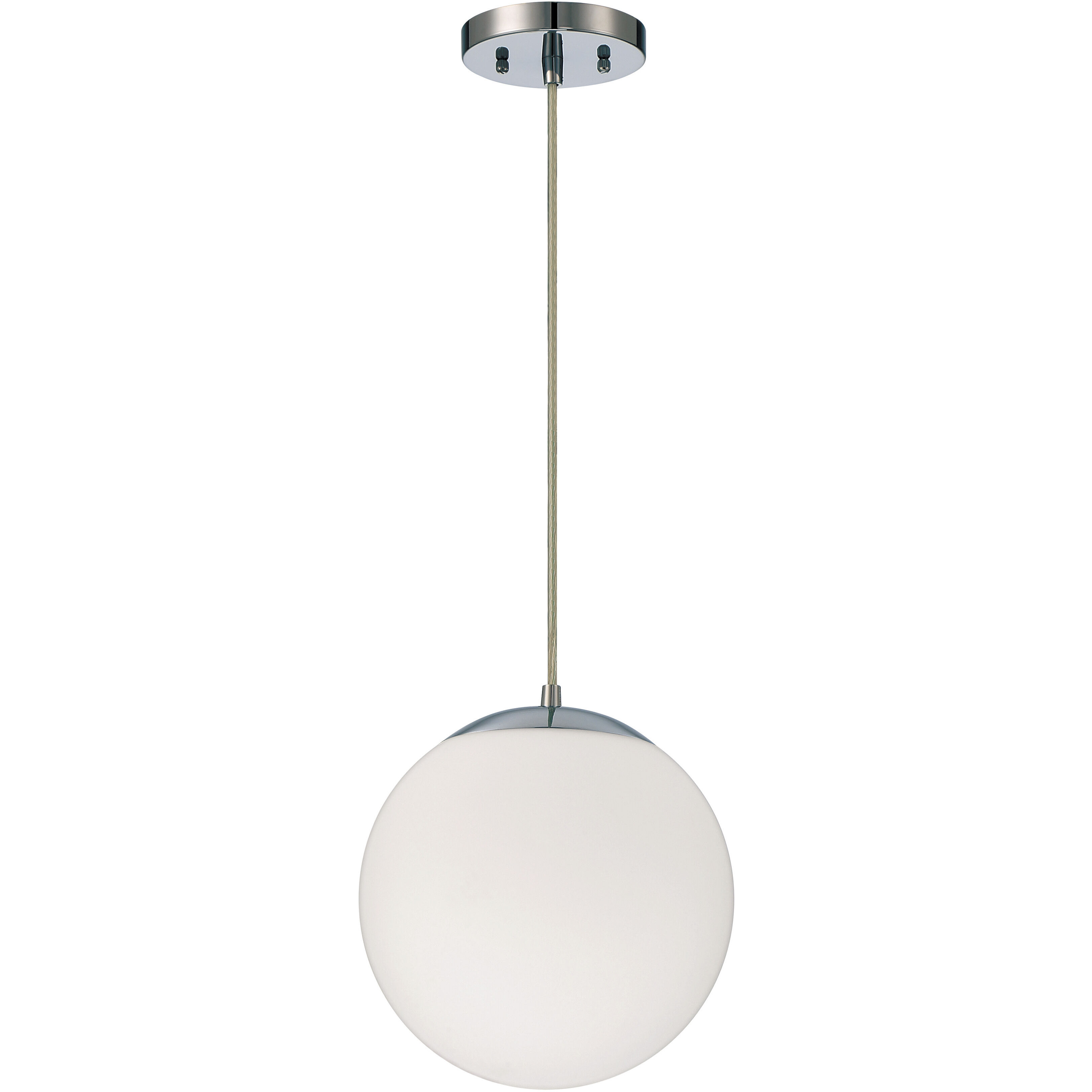 Gaze 1 Light 10 inch Chrome Pendant Ceiling Light in White Frosted Glass