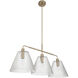 Pleated 3 Light 14 inch Premium Bronze Island Light Ceiling Light