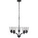 Neighborhood Tyler 5 Light 24.5 inch Flat Black Chandelier Ceiling Light in Clear Seeded, Neighborhood Collection