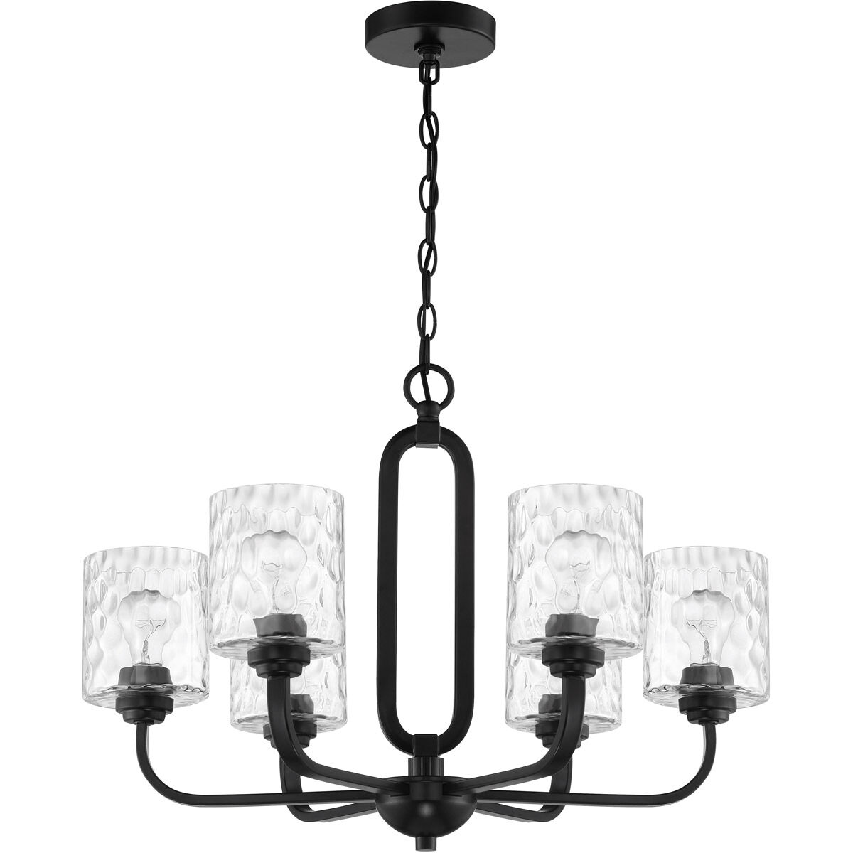 Collins 6 Light 26 inch Flat Black Chandelier Ceiling Light