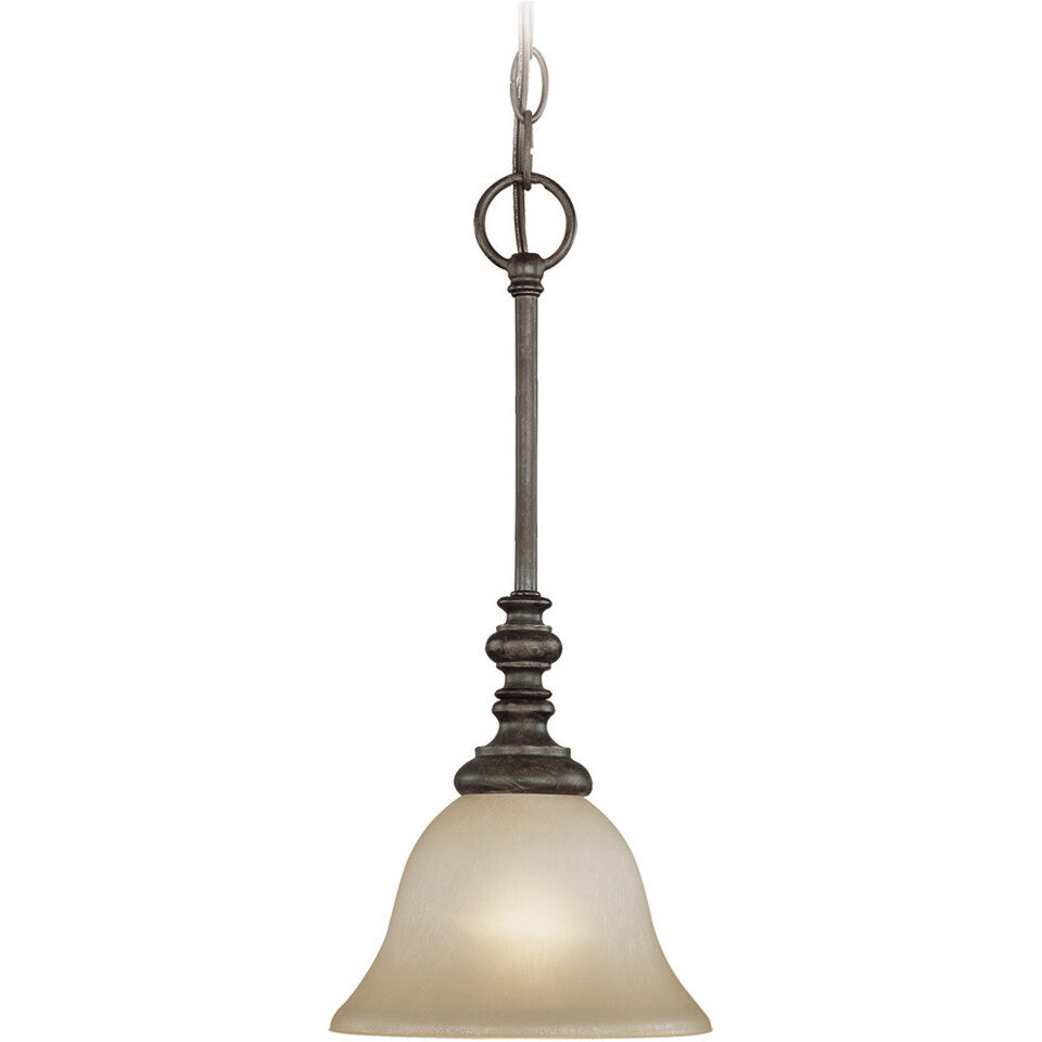 Barrett Place 1 Light 7 inch Mocha Bronze Mini Pendant Ceiling Light in Light Umber Etched