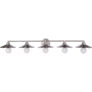 Isaac 5 Light 46 inch Brushed Polished Nickel Vanity Light Wall Light