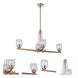 Guiding Star 4 Light 33.25 inch Satin Brass Linear Chandelier Ceiling Light