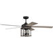 Nicolas 56 inch Flat Black/Light Wenge with Flat Black/Graywood Blades Ceiling Fan