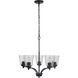 Neighborhood Tyler 5 Light 25 inch Flat Black Chandelier Ceiling Light in Clear Seeded, Neighborhood Collection