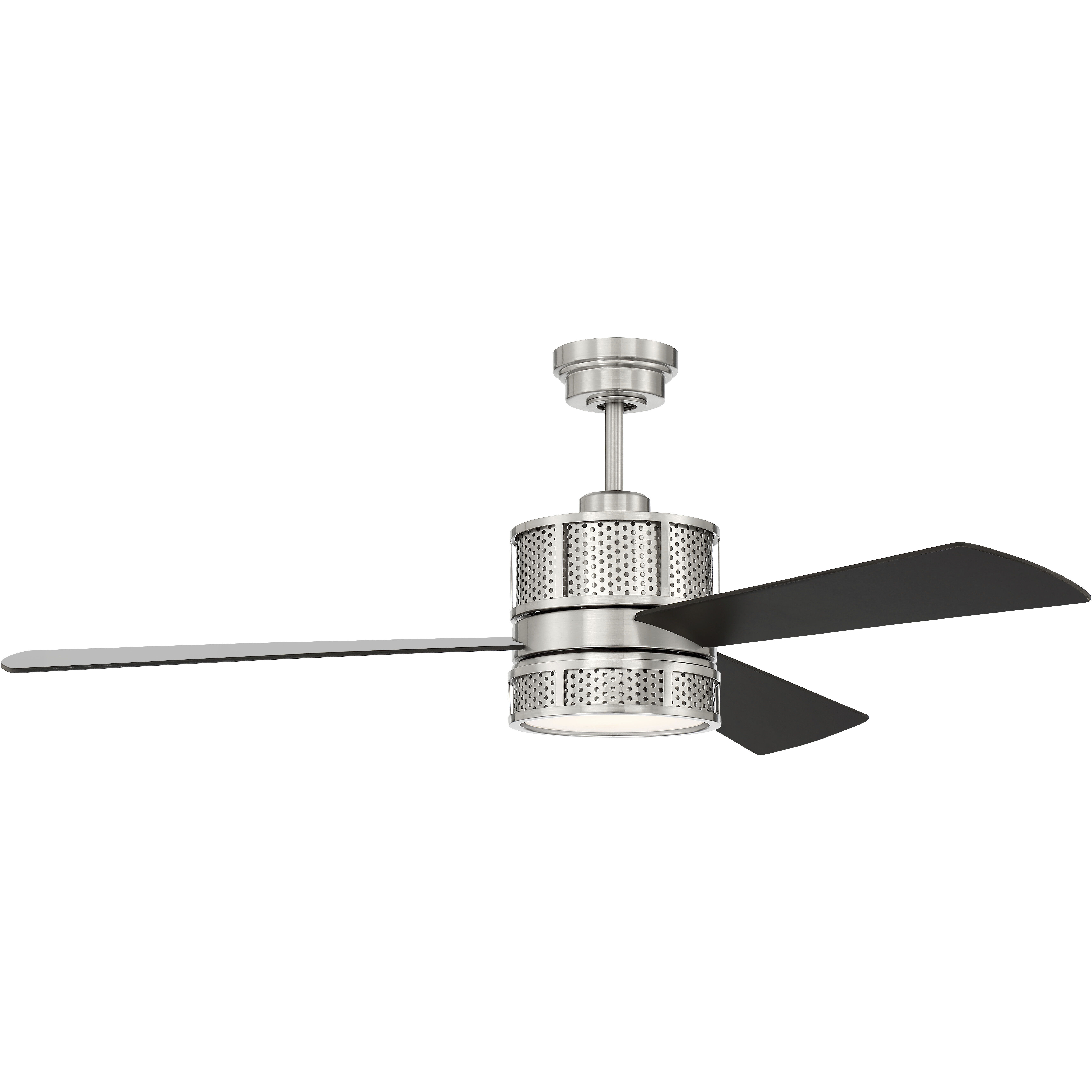 Morrison 52 inch Brushed Polished Nickel with Brushed Nickel/Flat Black Blades Ceiling Fan