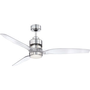 Sonnet 60 inch Chrome with Clear Acrylic Blades Ceiling Fan Kit