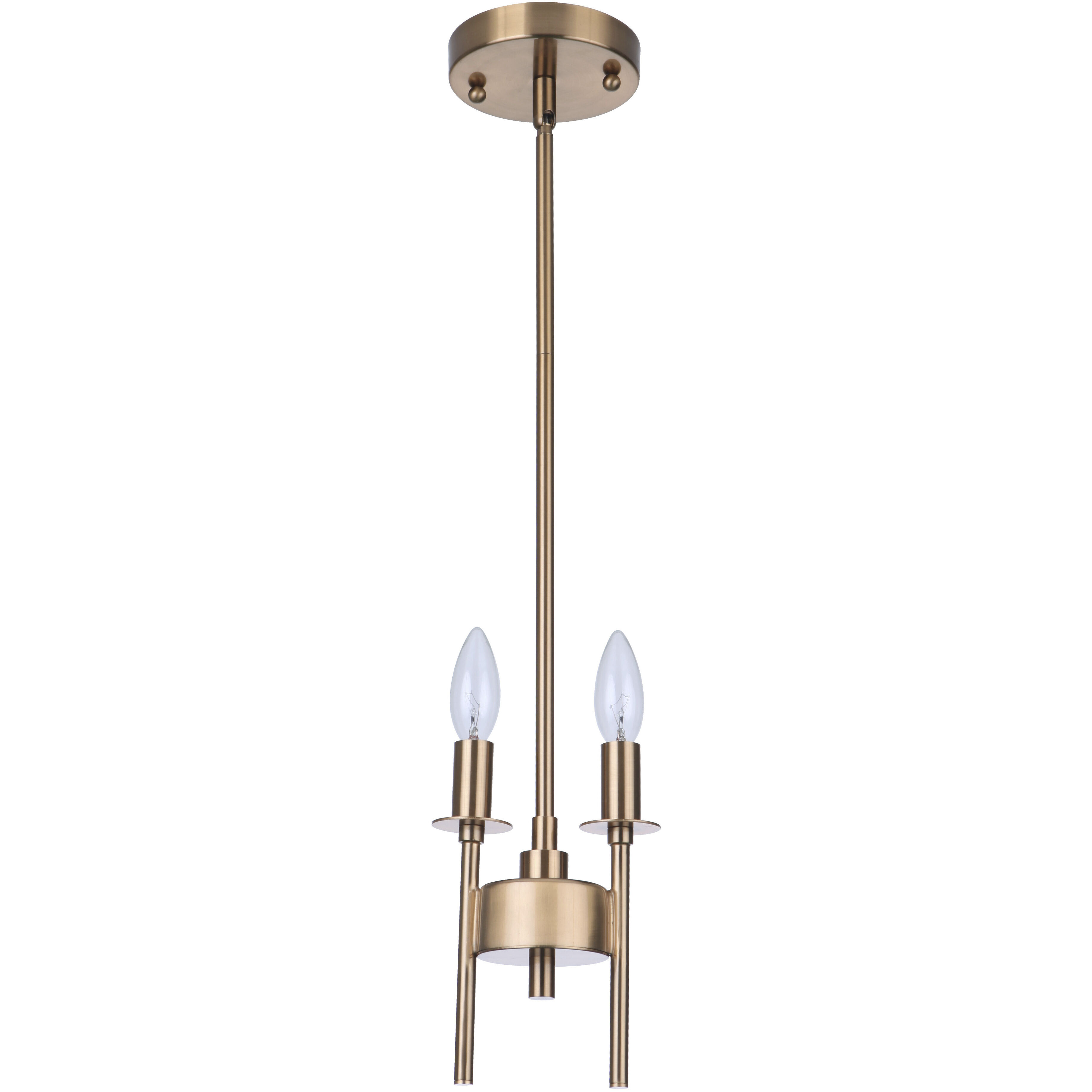 Larrson 2 Light 5.63 inch Satin Brass Mini Pendant Ceiling Light