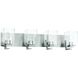 McClane 4 Light 32 inch Brushed Polished Nickel Vanity Light Wall Light