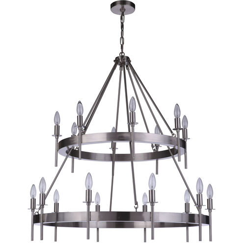 Larrson 18 Light 36 inch Brushed Polished Nickel Chandelier Ceiling Light
