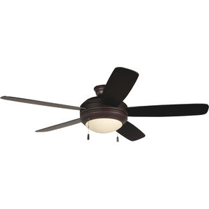 Helios 52 inch Oiled Bronze Gilded with Walnut/Oiled Bronze Blades Ceiling Fan in Amber Frost Glass