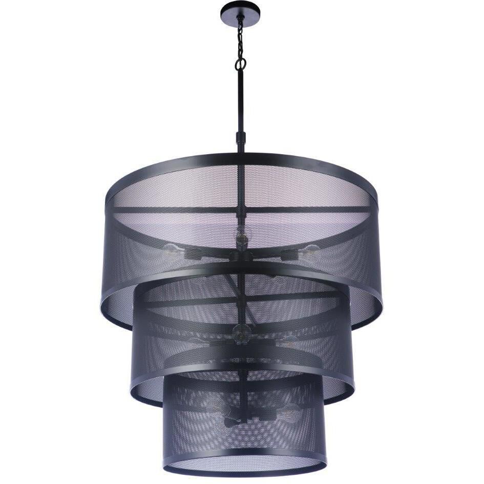 Mesh 12 Light 36 inch Flat Black Pendant Ceiling Light