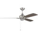 Moto 52 inch Brushed Polished Nickel with Brushed Nickel/Driftwood Blades Ceiling Fan
