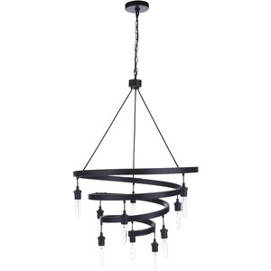 Tranquil 10 Light 25.25 inch Flat Black Chandelier Ceiling Light