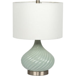 Bejamin 20.25 inch 60 watt Chalk Blue and Brushed Polished Nickel Table Lamp Portable Light