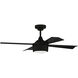 Theo 42 inch Flat Black with Flat Black/Flat Black Blades Ceiling Fan