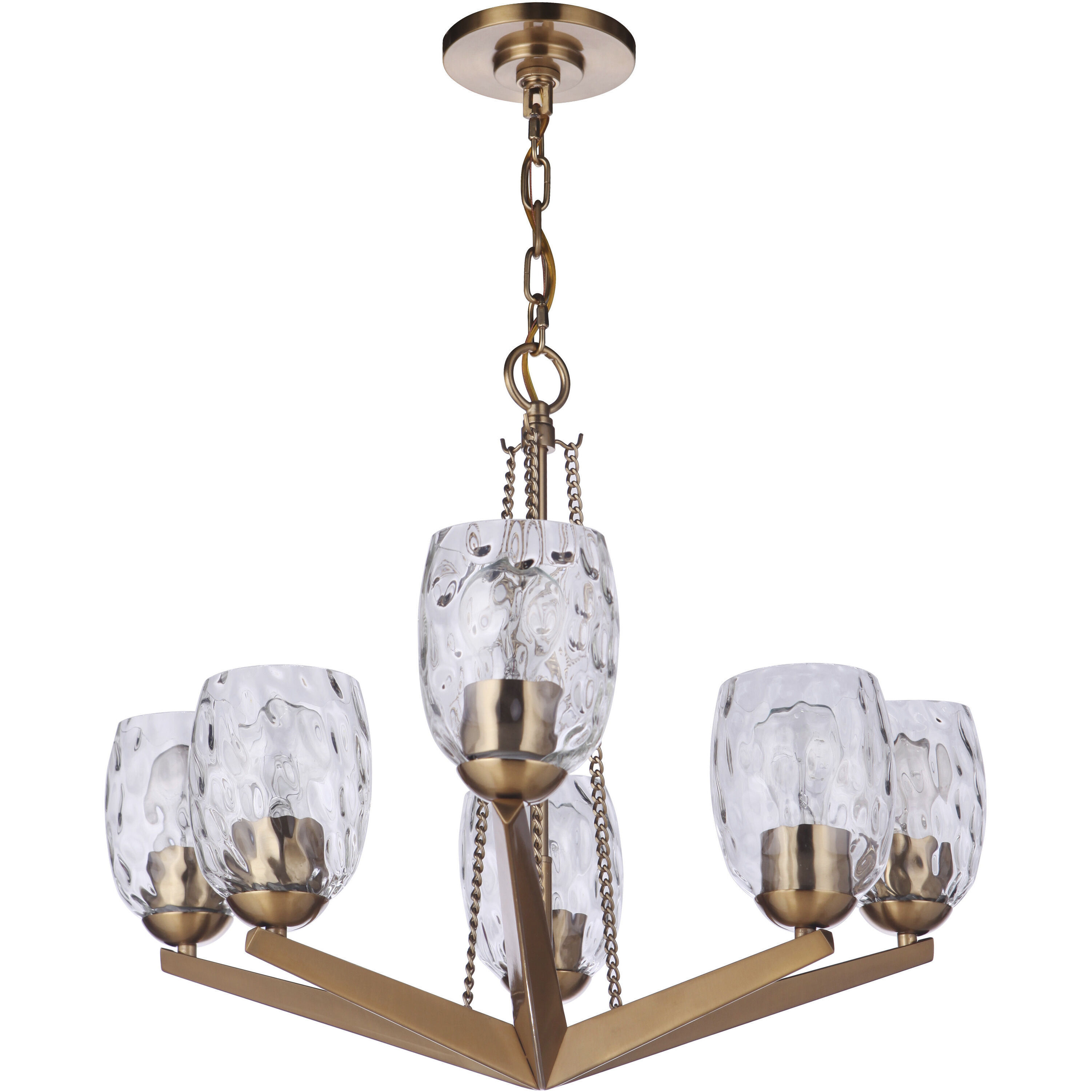 Guiding Star 6 Light 22.63 inch Satin Brass Chandelier Ceiling Light
