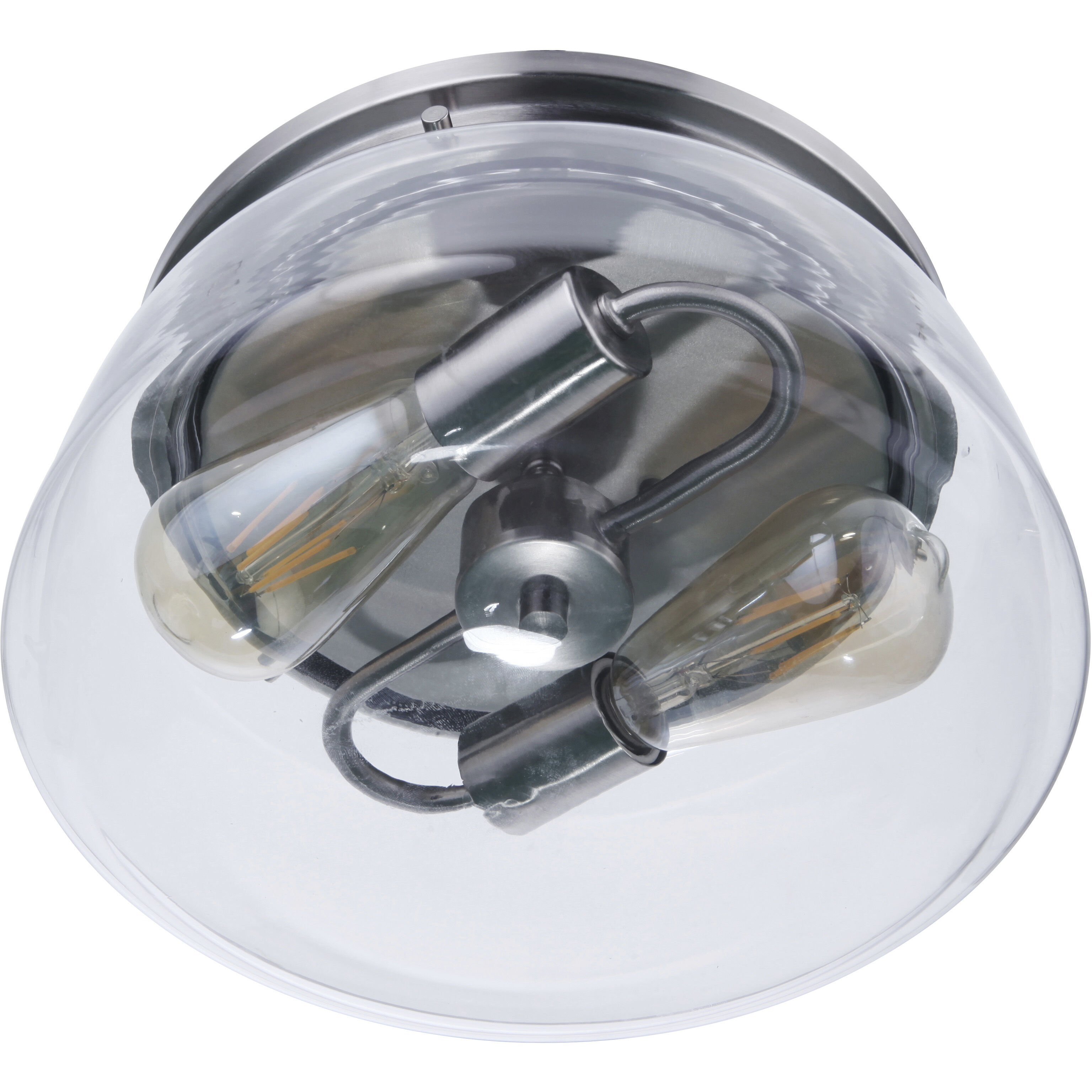 Laclede 2 Light 12 inch Satin Aluminum Outdoor Flushmount