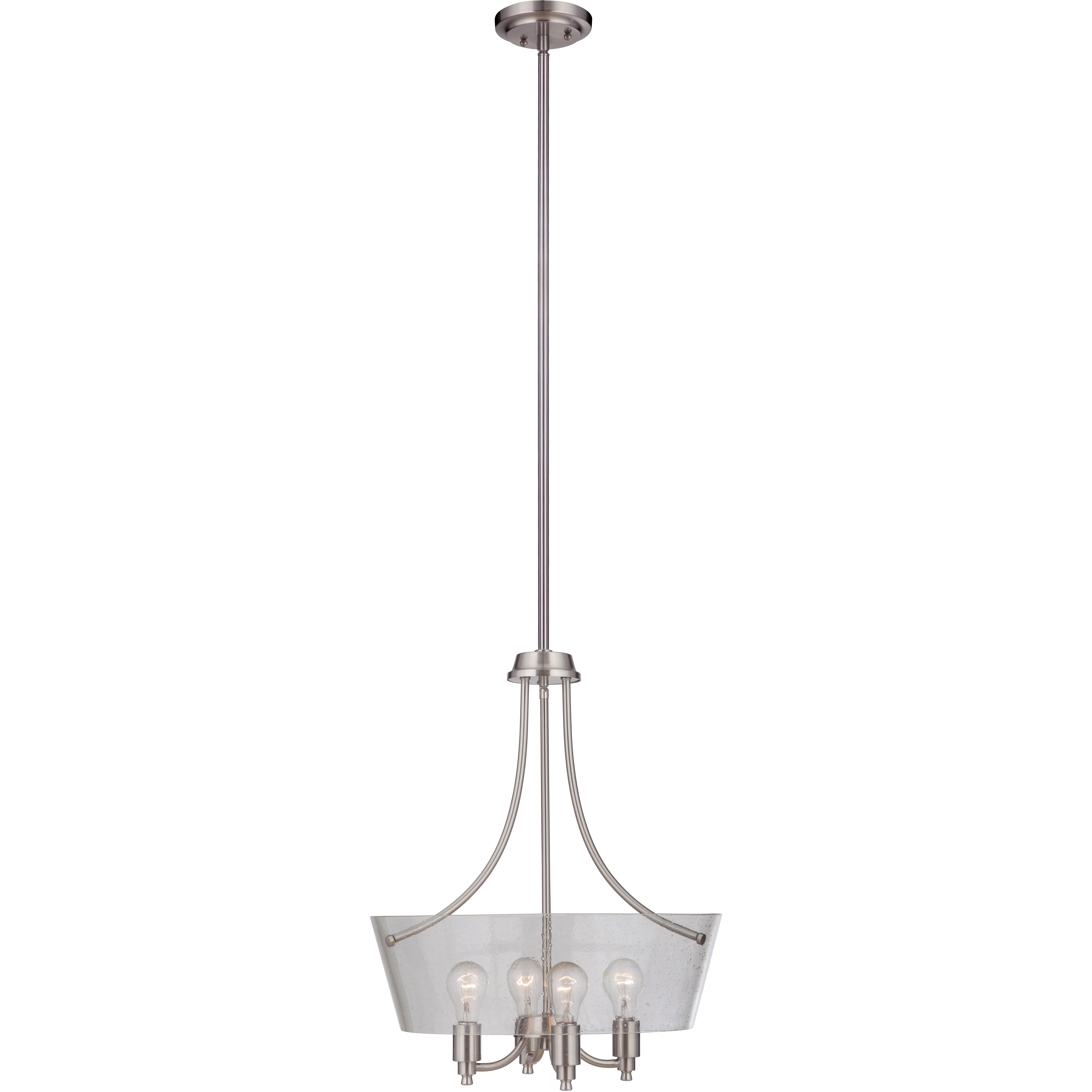 Neighborhood Tyler 4 Light 18.75 inch Brushed Polished Nickel Foyer Light Ceiling Light in Clear Seeded, Neighborhood Collection