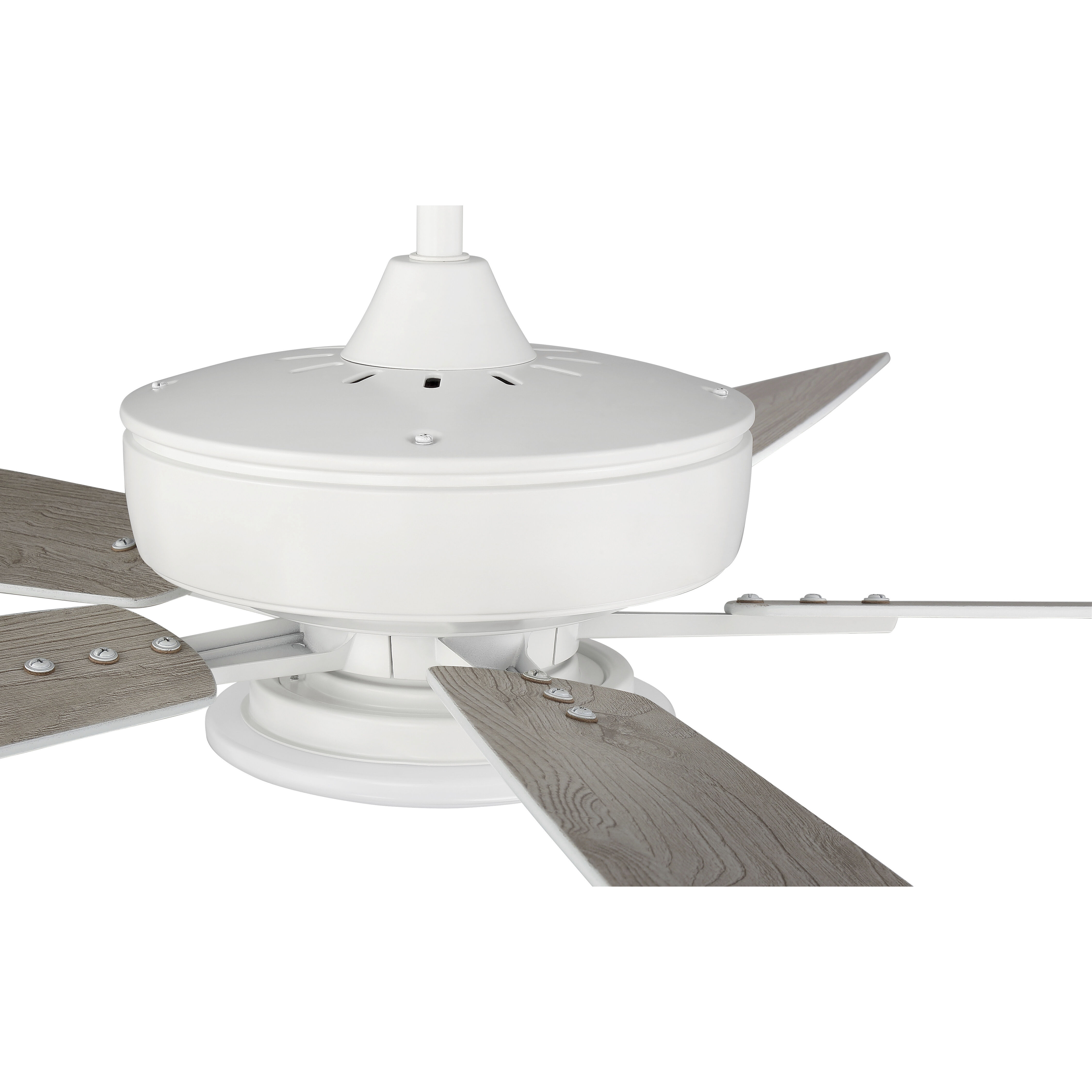 Super Pro 112 60 inch White with White/Washed Oak Blades Contractor Ceiling Fan, Slim