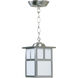 Mission 1 Light 6 inch Stainless Steel Outdoor Pendant in Frosted, Small