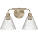 Pleated 2 Light 16.88 inch Premium Bronze Vanity Light Wall Light