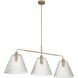Pleated 3 Light 14 inch Premium Bronze Island Light Ceiling Light