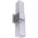 Ridge 2 Light 18 inch Satin Aluminum Outdoor Wall Sconce