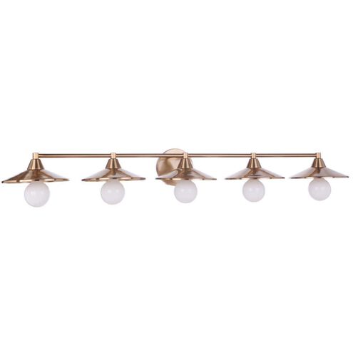 Isaac LED 46 inch Satin Brass Vanity Light Wall Light
