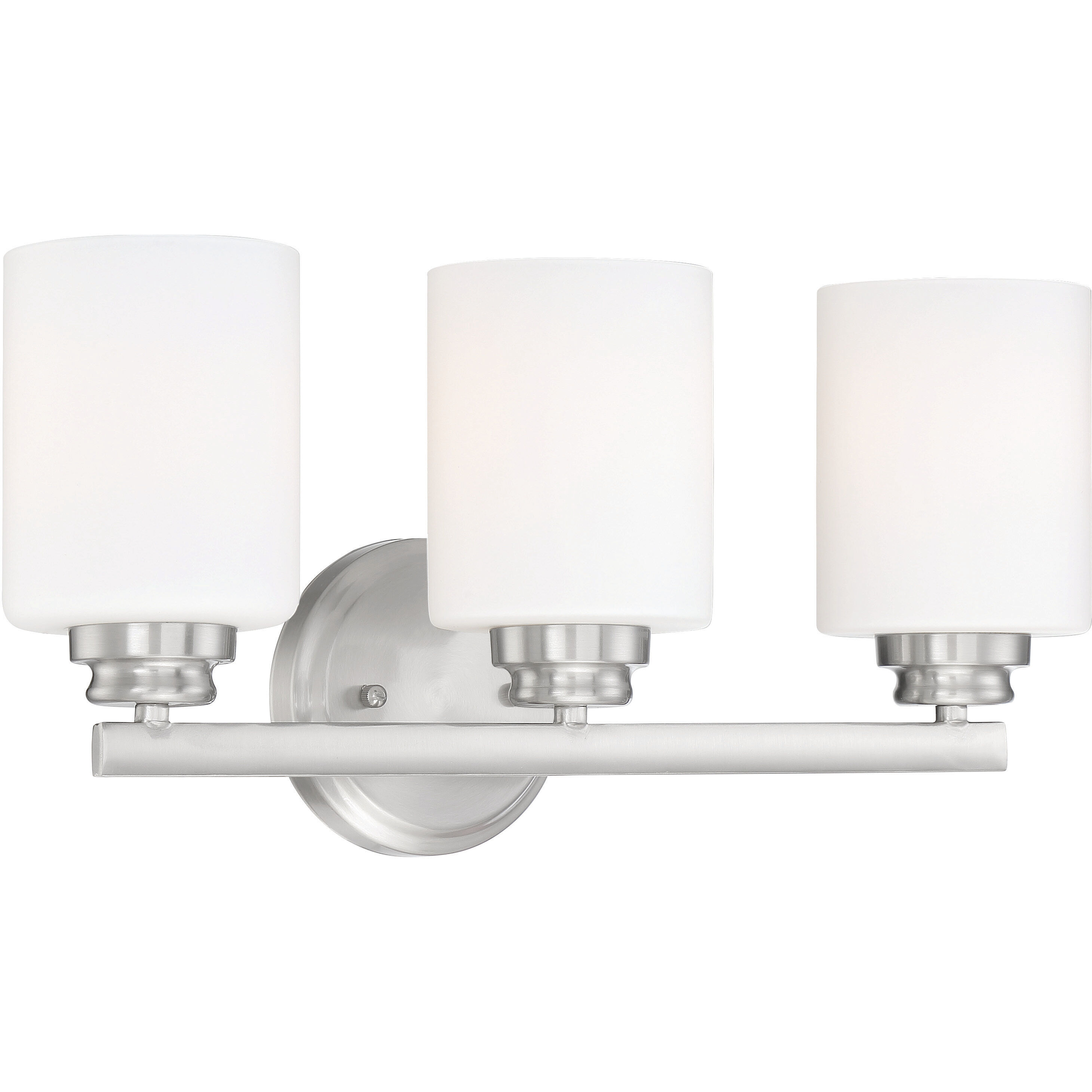Neighborhood Bolden 3 Light 18 inch Brushed Polished Nickel Vanity Light Wall Light in White Frost Glass, Neighborhood Collection
