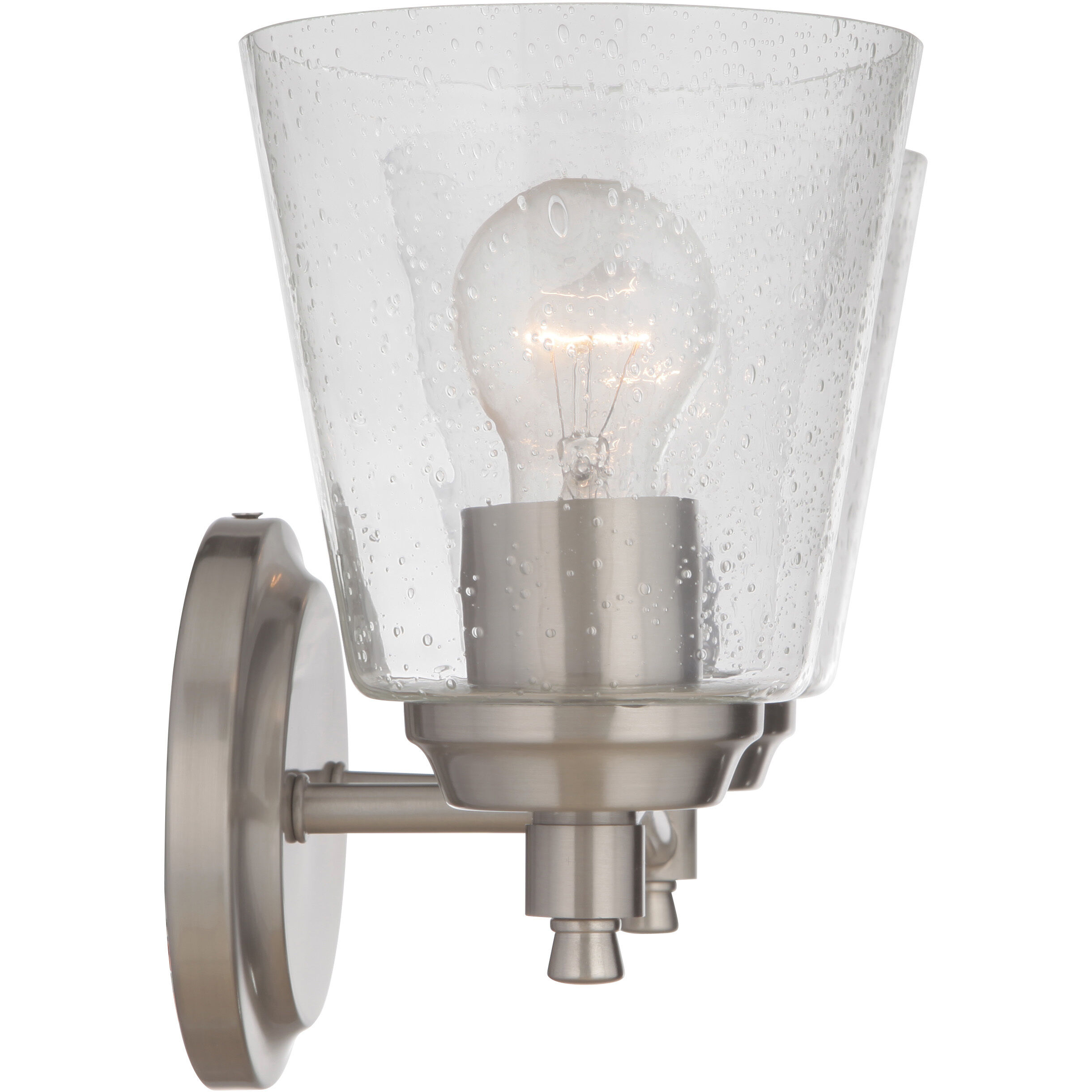 Neighborhood Tyler 2 Light 14 inch Brushed Polished Nickel Vanity Light Wall Light in Clear Seeded, Neighborhood Collection