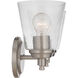Neighborhood Tyler 2 Light 14 inch Brushed Polished Nickel Vanity Light Wall Light in Clear Seeded, Neighborhood Collection