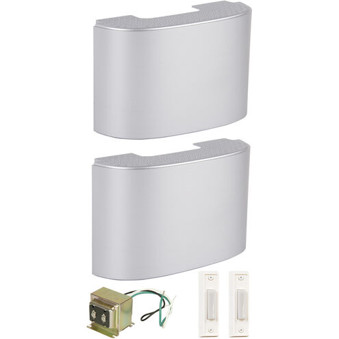 Designer Brushed Satin Nickel Chime Kit, White Buttons