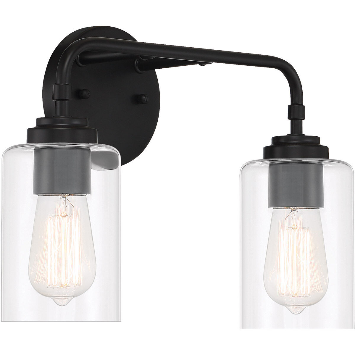 Stowe 2 Light 15 inch Flat Black Vanity Light Wall Light