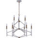 The Reserve 9 Light 32 inch Matte White and Satin Brass Chandelier Ceiling Light