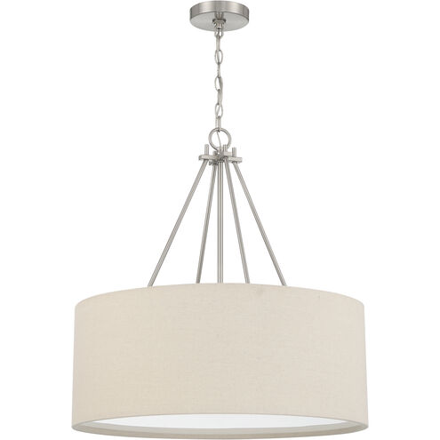 Duke 3 Light 24 inch Brushed Polished Nickel Pendant Ceiling Light, Drum