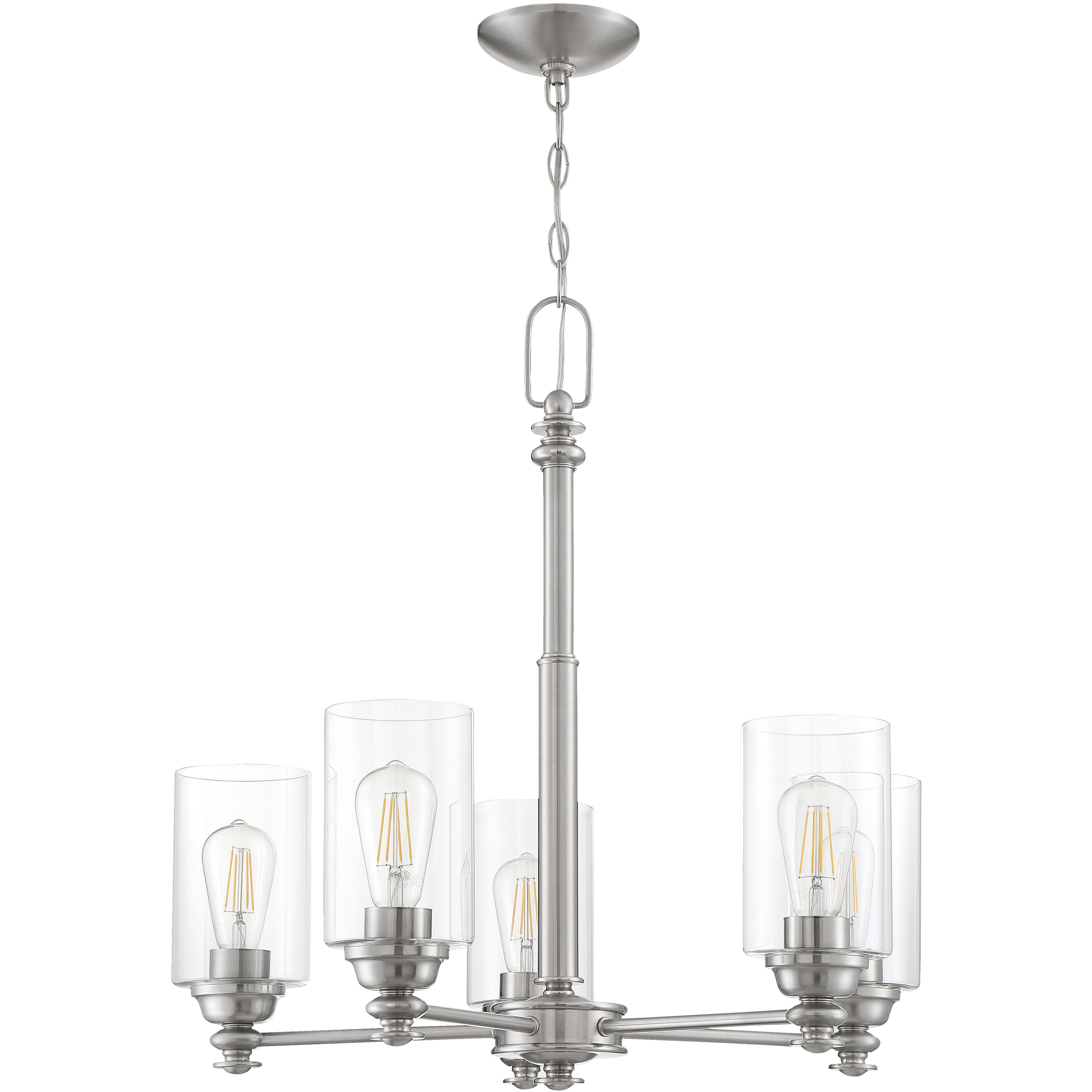 Neighborhood Dardyn 5 Light 25 inch Brushed Polished Nickel Chandelier Ceiling Light in Clear Glass