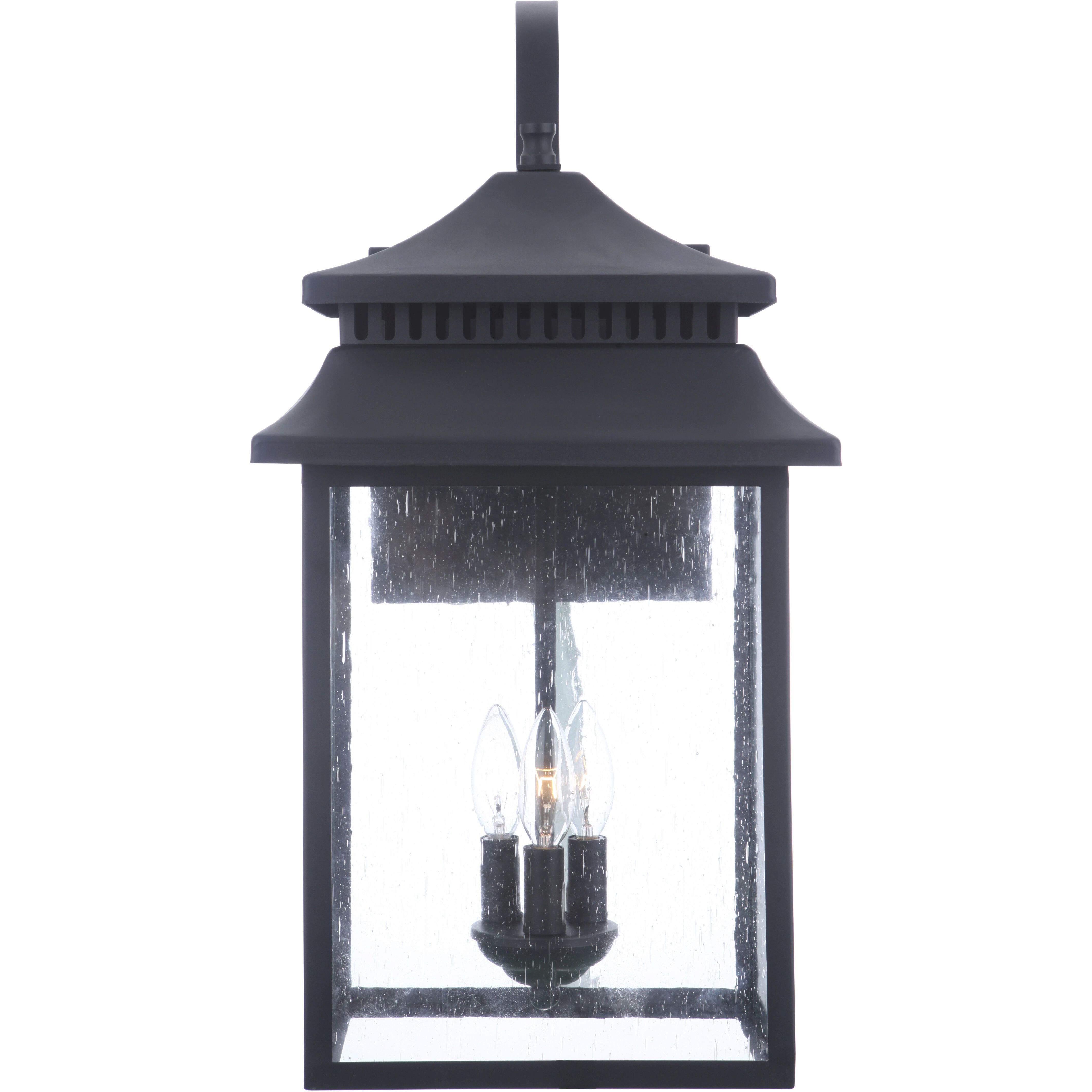Crossbend 3 Light 24 inch Dark Bronze Gilded Outdoor Wall Lantern