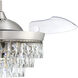 Sofia 42 inch Brushed Polished Nickel with Clear Acrylic Blades Fan, Hidden Blades